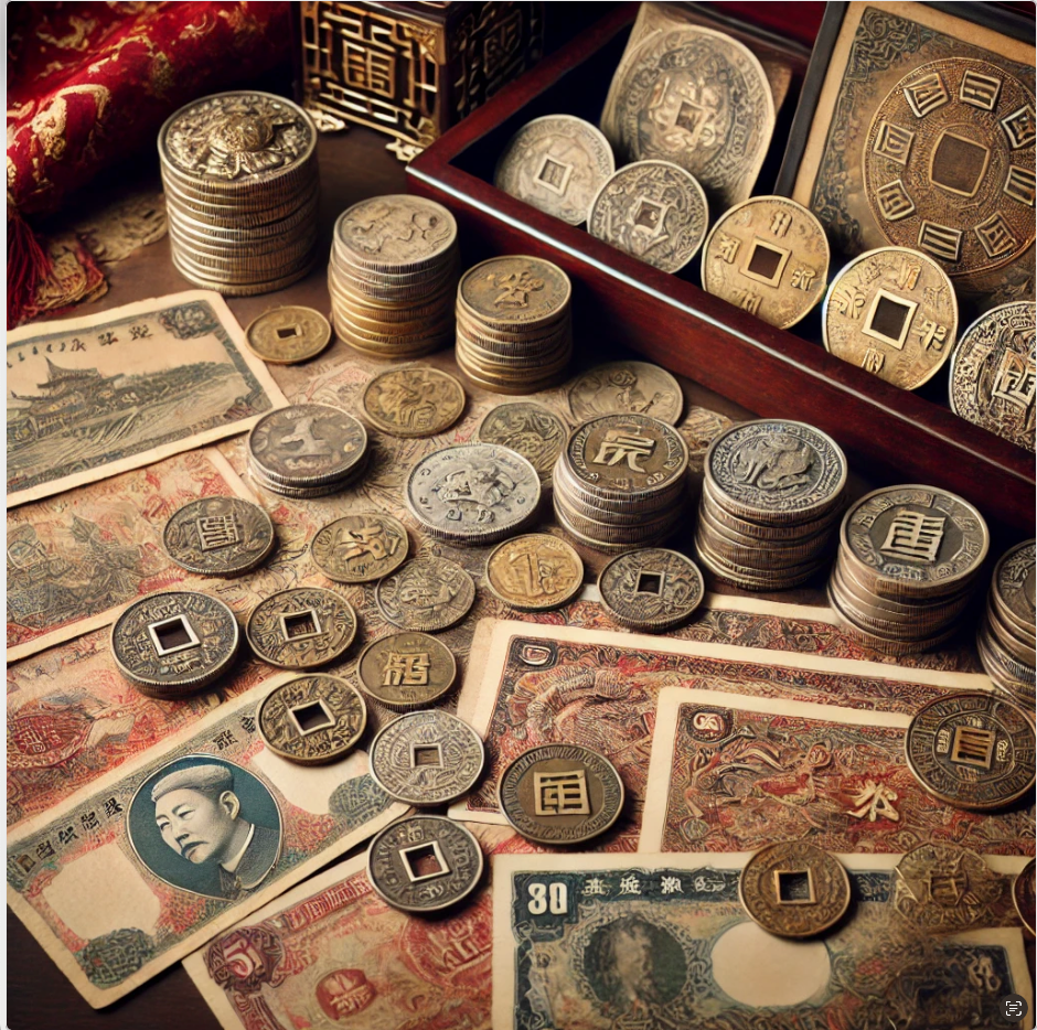 China old coins and Banknotes