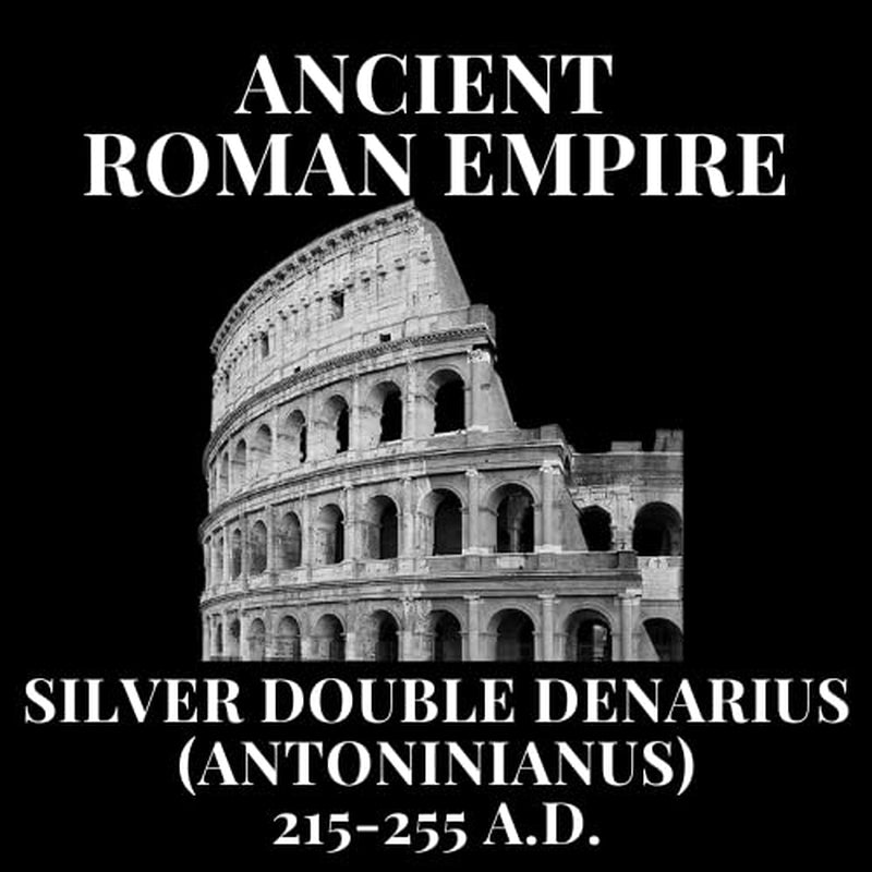 1700 Year Old Ancient Roman Empire Silver Double Denarius Coin (Antoninianus) Very Fine Condition with Certificate of Authenticity