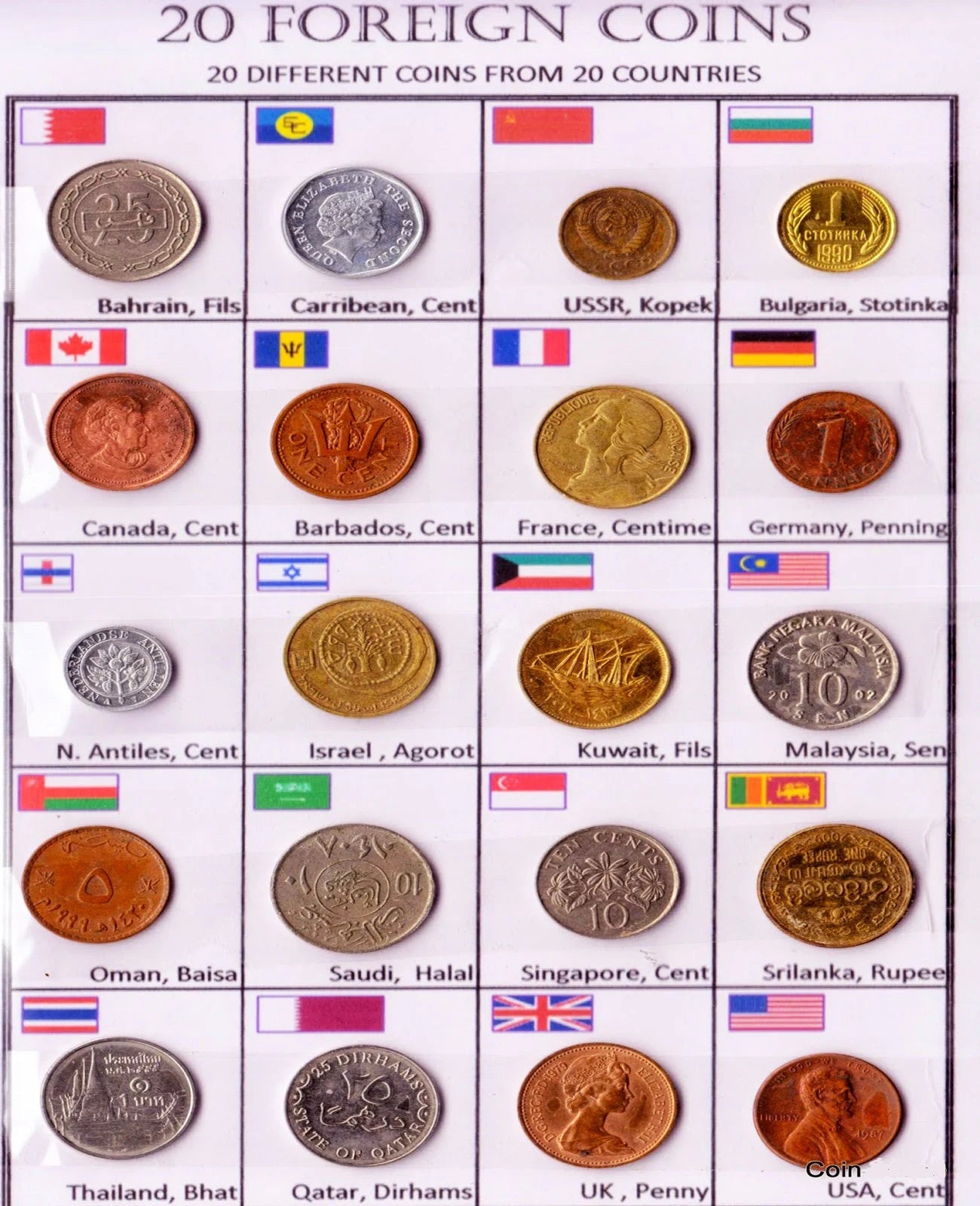 Lot 50 PCS Different Foreign World Coins from 50 Countries Rare Original Collection Set