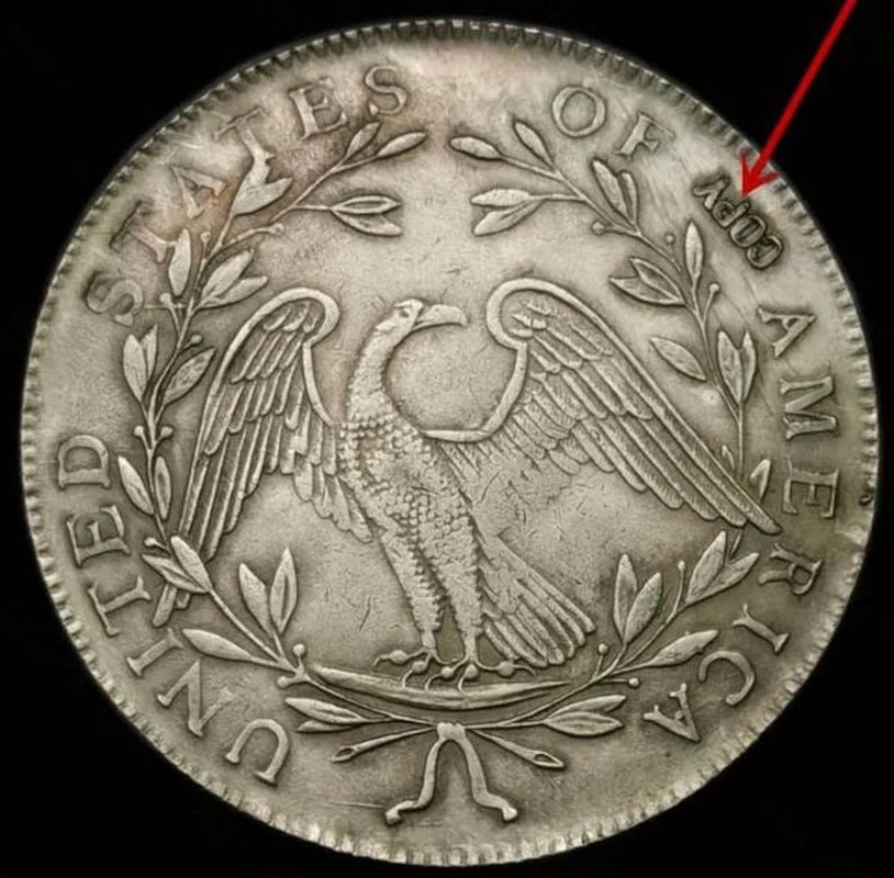 Super Rare 1794 Dollar 90% Silver Hand Made Souvenir Dollar Commemorative Coin Restrike over 22 G Non Magnetic