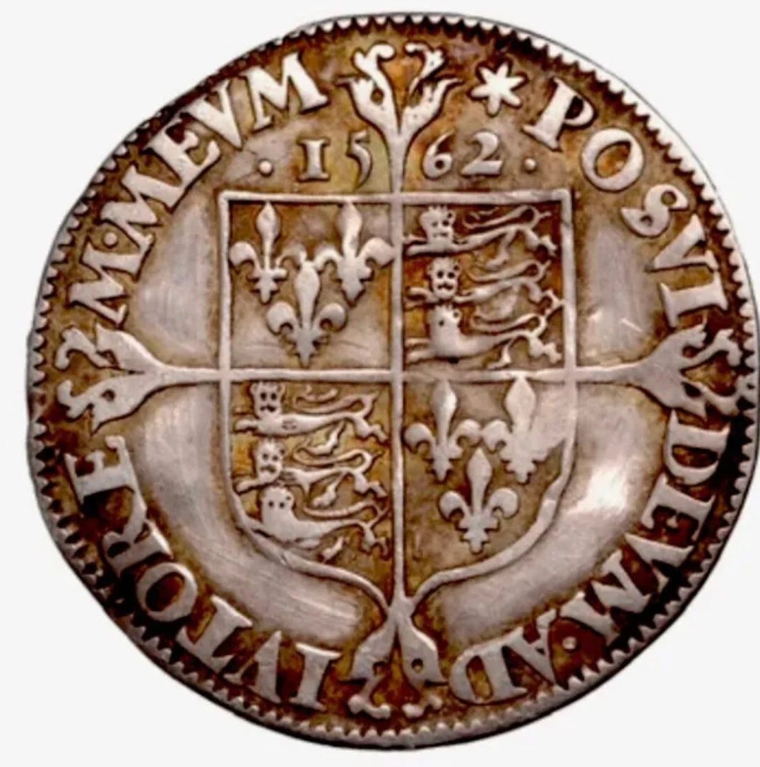 1562 Elizabeth I Sixpence Milled Issue, Mm Star, S-2596