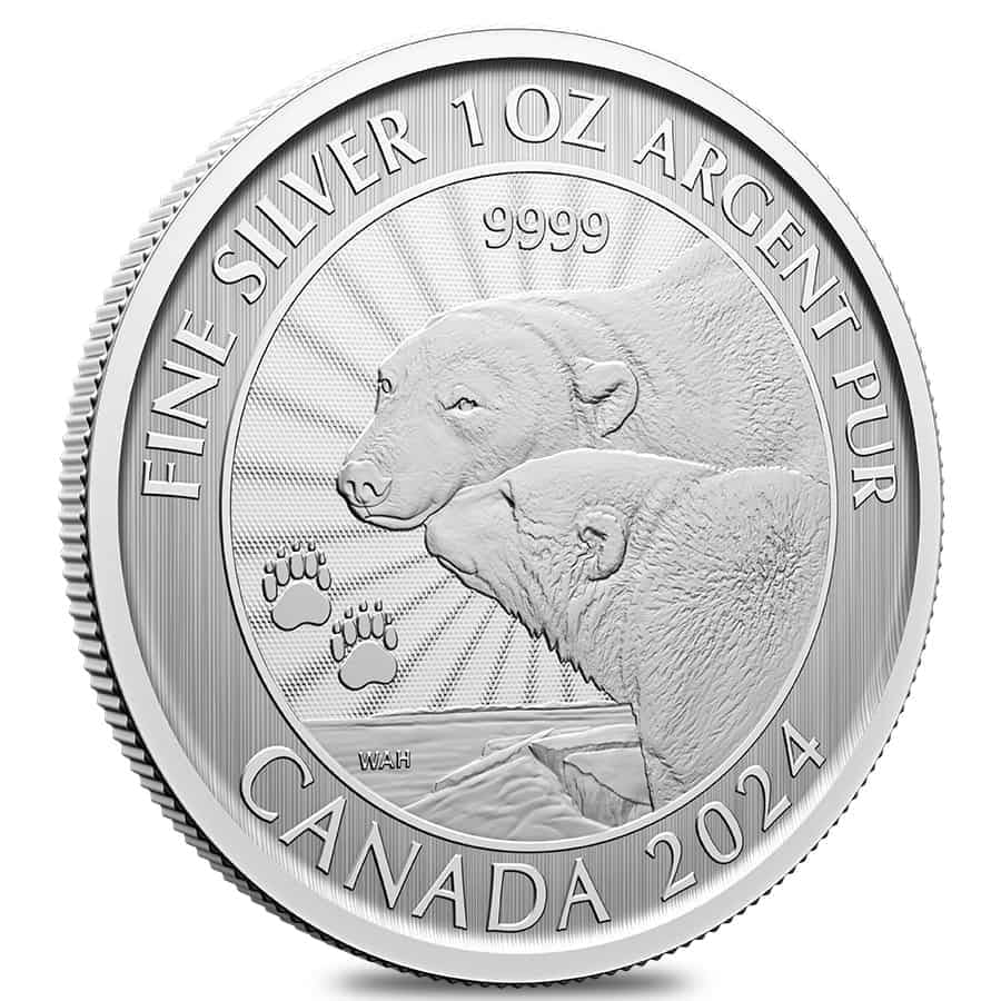 2024 Canada 1 Oz the Majestic Polar Bears Silver Coin