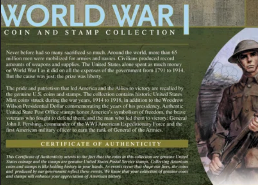 World War I Coin and Stamp Memorabilia