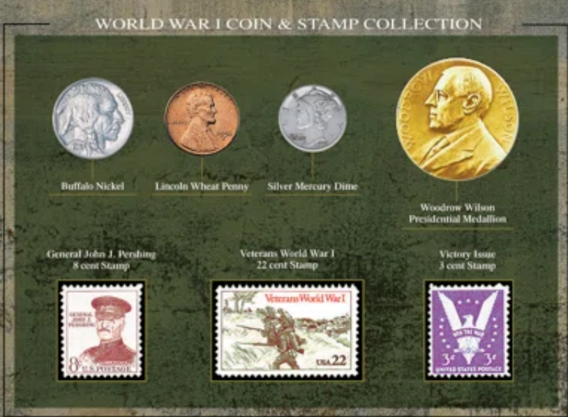 World War I Coin and Stamp Memorabilia