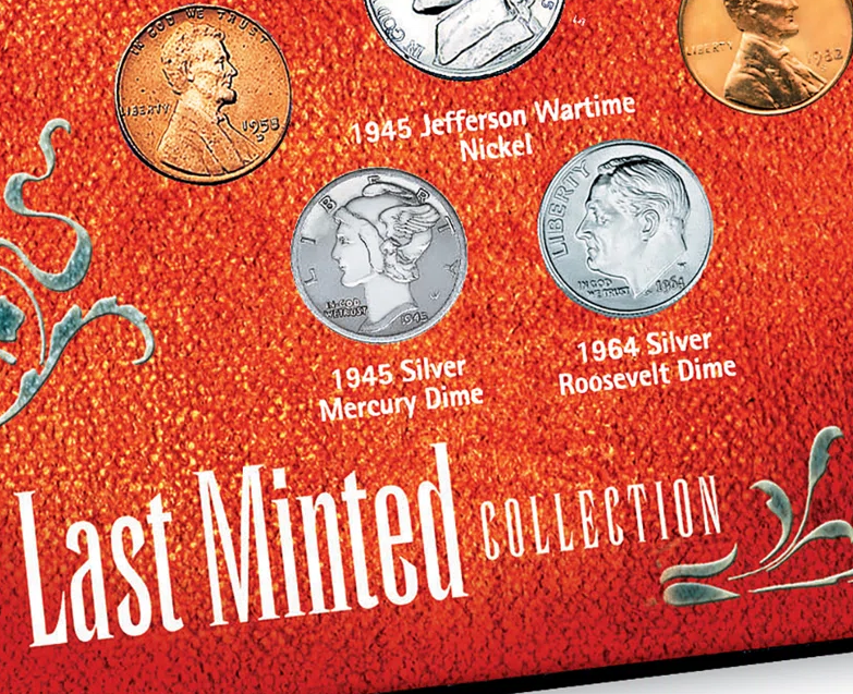 Collectible Last Minted 5-Piece Coin Set in Display Case