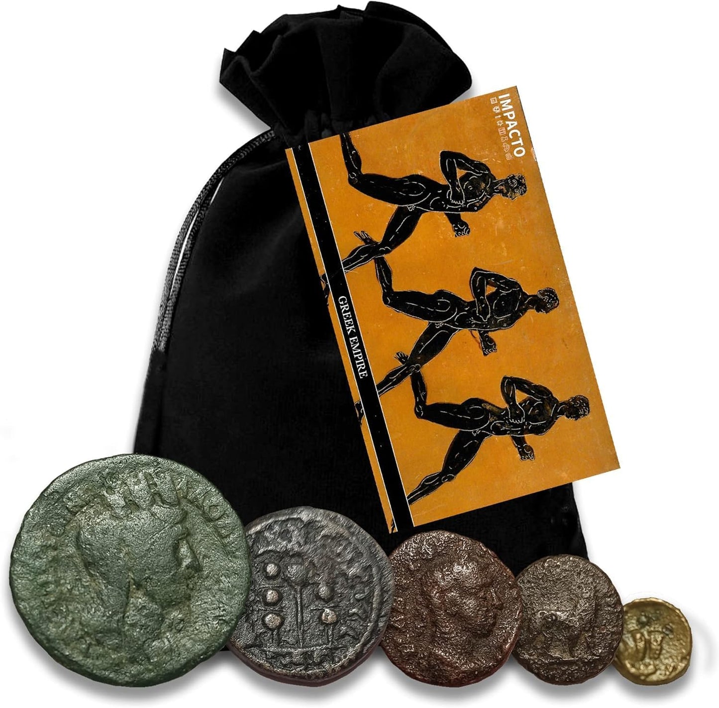 IMPACTO COLECCIONABLES - Authentic Collector'S Coins in Velvet Pouch - Ancient Greece Collection - Ancient Greece Coins - Limited Edition with Certificate of Authenticity