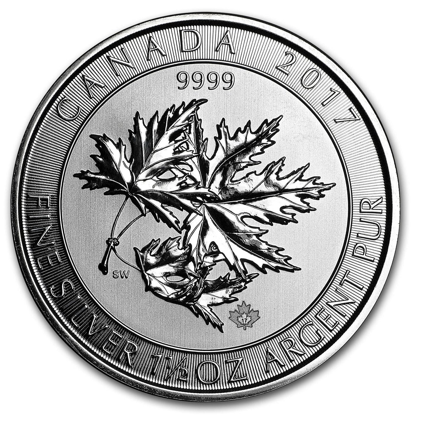 2017 Canada 1.5 Oz Silver $8 Superleaf BU