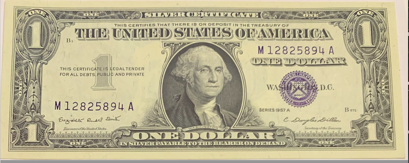 Historical Gem: US 1 Dollar Silver Certificate Blue Seal Series 1957-A