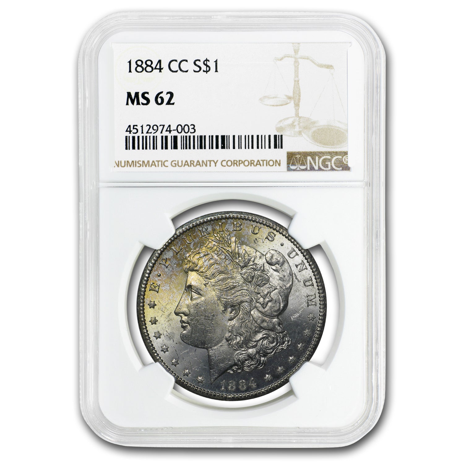 1884-CC Morgan Dollar MS-62 NGC