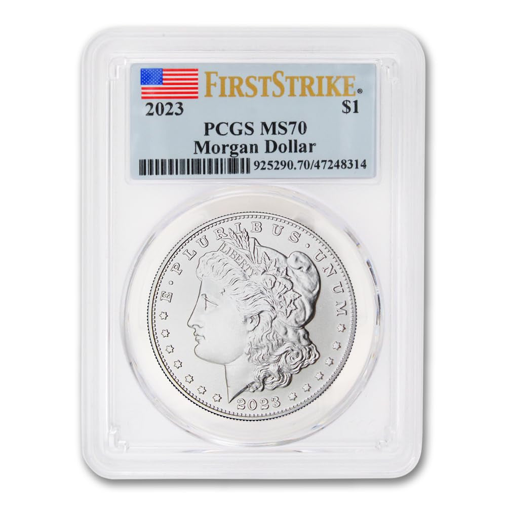 2023 American Morgan Silver Dollar Coin MS-70 (First Strike - Flag Label) $1 PCGS MS70