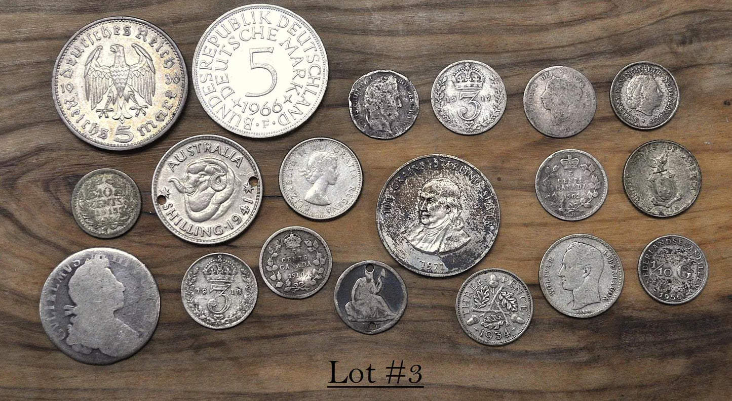 Lot of World Silver Coins - Multiple Lots Available, Check It Out! - Cool / Unique Silver Coin Lot - Old Silver Coins - Large Coin Lot!