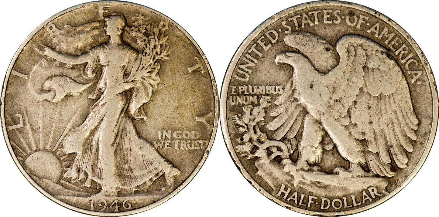 1917 to 1947 PDS Walking Liberty Half Dollar - 90% Silver - (1/2) US Mint - Grades Fine or Better