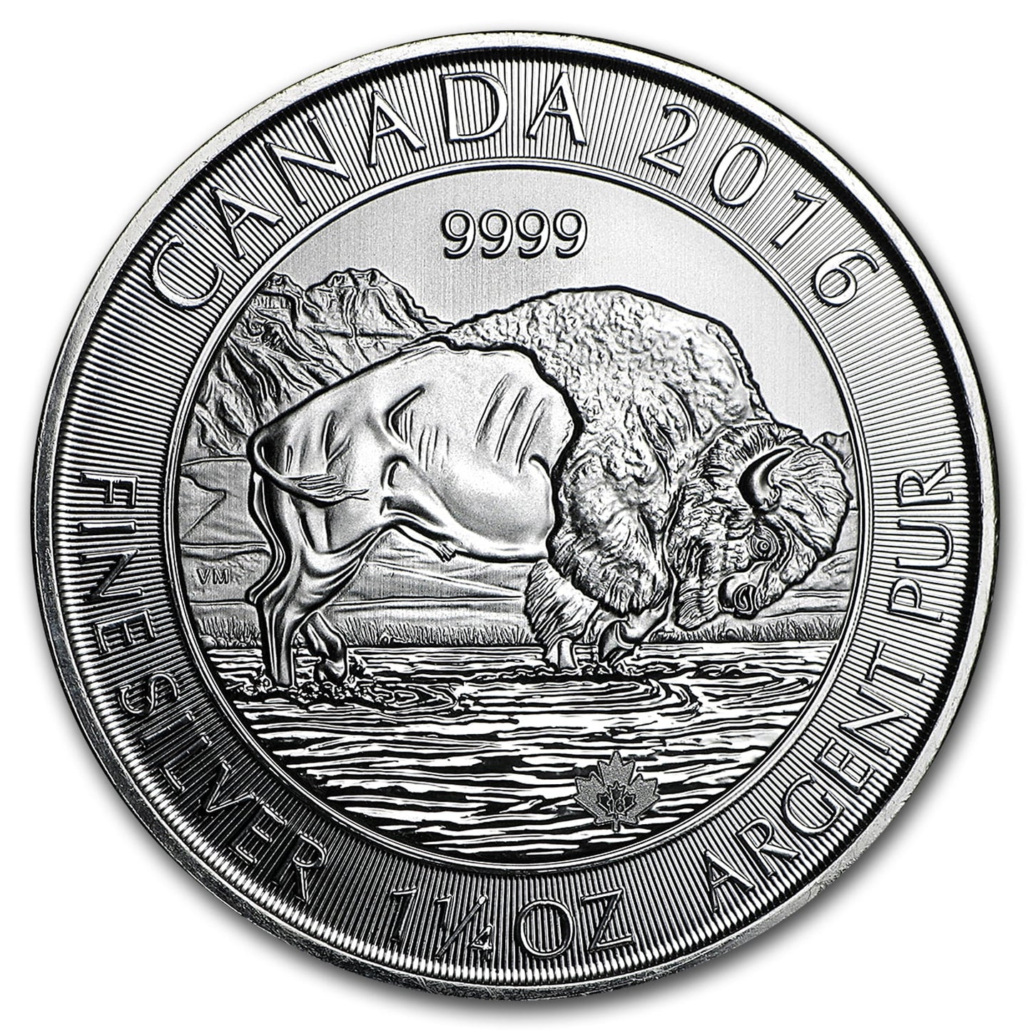 2016 Canada 1.25 Oz Silver $8 Bison BU