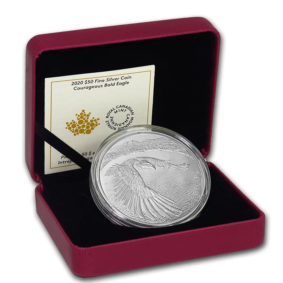 2020 Canada 5 Oz Silver $50 Courageous Bald Eagle