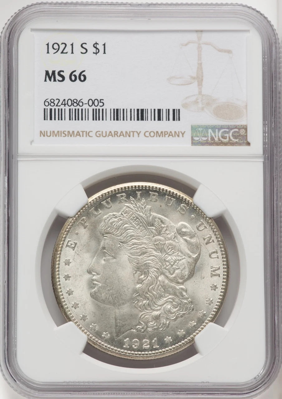 1921-S $1 Mike Castle Morgan Dollar NGC MS66