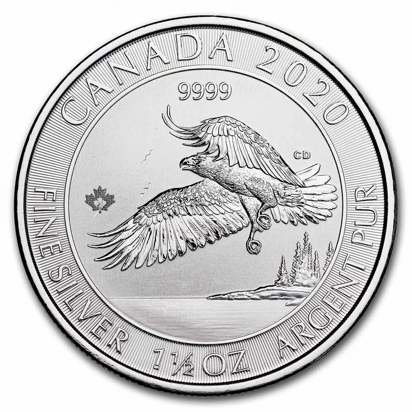 2020 Canada 1.5 Oz Silver $8 Bald Eagle BU