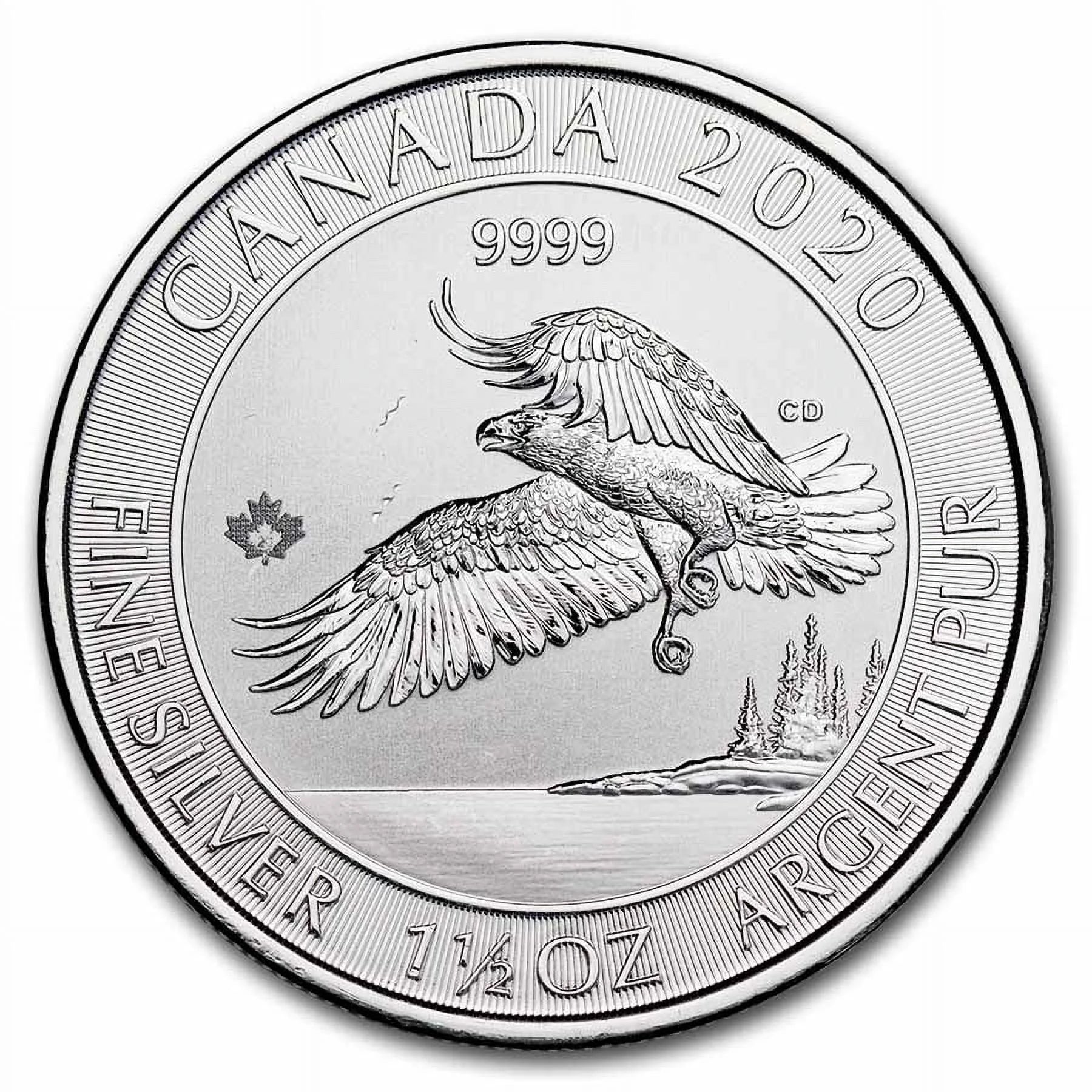 2020 Canada 1.5 Oz Silver $8 Bald Eagle BU