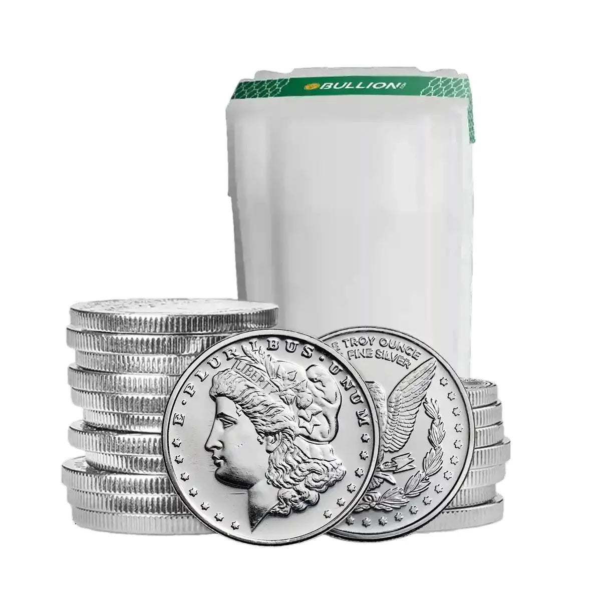 1 Oz Silver Morgan Dollar Design round - Tube of 20 Rounds