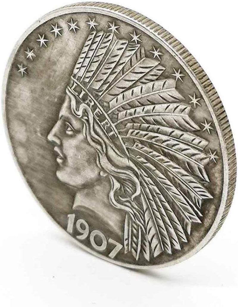 Yukaba Marshling Antique Liberty Indian Head Ten-Dollars Coin - Great American Commemorative Old Coins- Uncirculated Morgan Dollars-Discover History of US Coins Perfect Quality