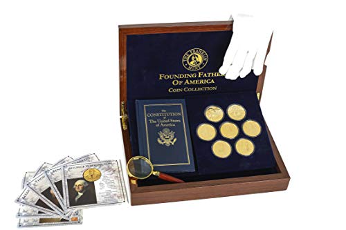 Franklin Mint Founding Fathers Coin Collection – 7-Piece 24K Gold-Plated Set!