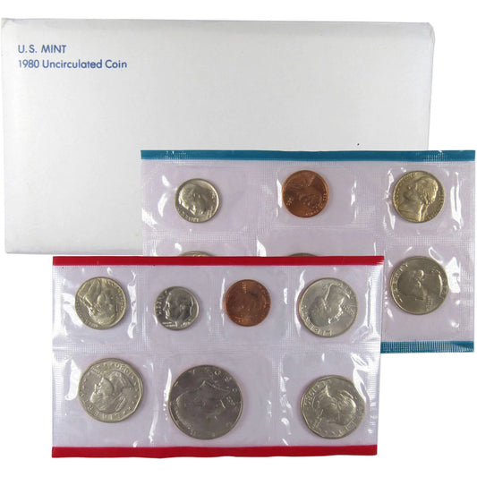 1980 Uncirculated Coin Set U.S Mint Original Government Packaging OGP