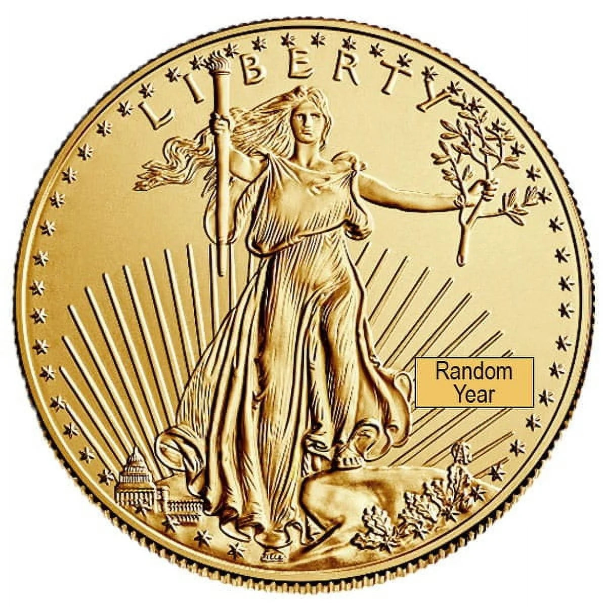 U.S. Mint , 1/4 Oz American Gold Eagle Coin, Type 1 Design (Dates Our Choice), Bullion