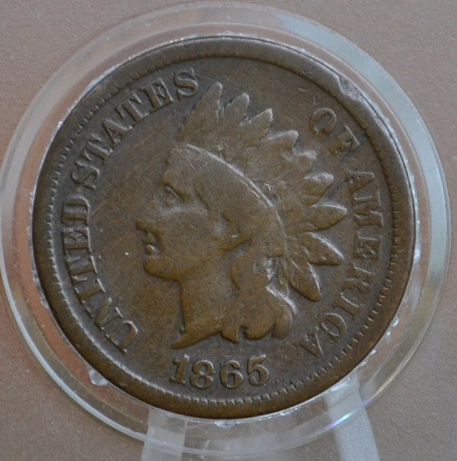 1865 Indian Head Penny - Choose by Grade - Civil War Era Coin - 1865 Cent US One Cent 1865 Indian Head Cent - Early Date