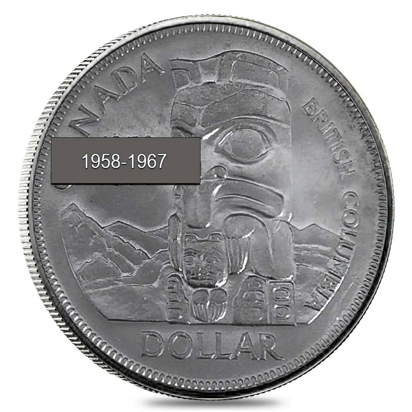 1958-1967 Canada Silver Dollar Avg Circ (.800 Fine)