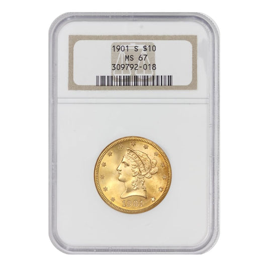 1901 S American Gold Liberty Eagle MS-67 $10 MS67 NGC