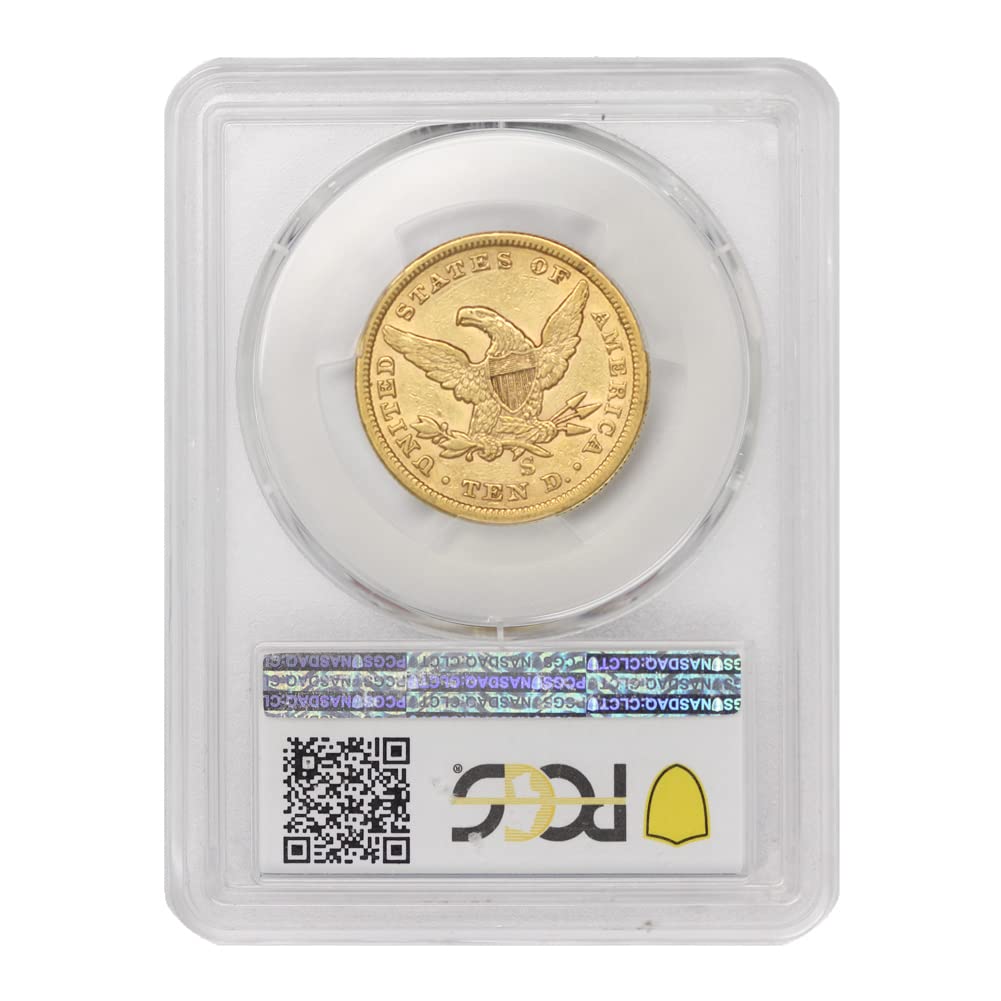 1861 S American Gold Liberty Eagle AU-50 by CoinFolio $10 PCGS AU50