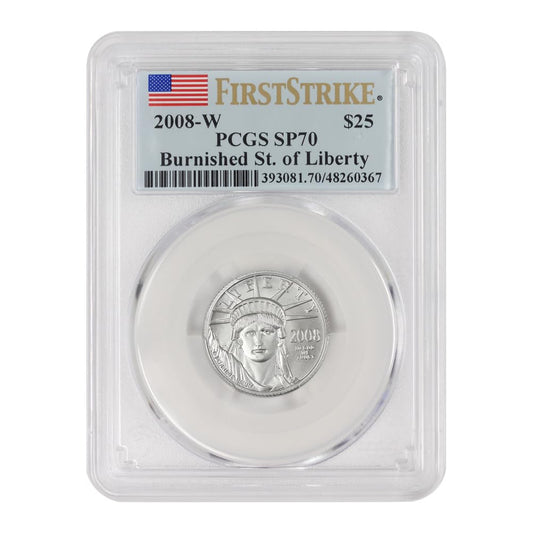 2008-W 1/4 oz American Platinum Eagle SP-70 First Strike – PCGS Flag Label