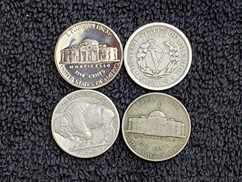 Historical Treasures: 4 Different Type Nickels Set - Liberty to Proof Jefferson”