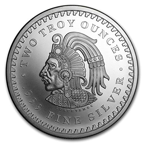 New 2 oz Silver Aztec Calendar Stone Coin - Eagle Warrior Tenochtitlan Emperor”
