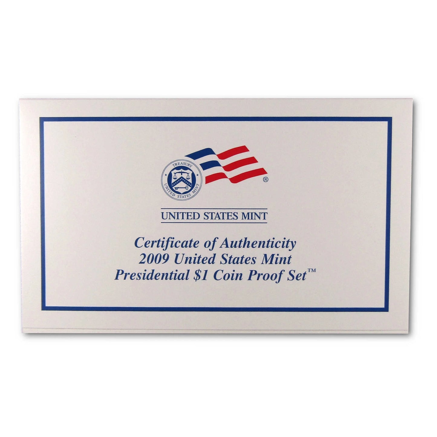 2009 Presidential Dollar Proof Set U.S. Mint Packaging OGP COA