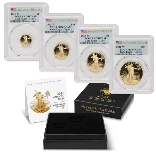 Historical Treasures: 2021-W Gold Eagle Set PR-70 DCAM - CoinFolio Exclusive