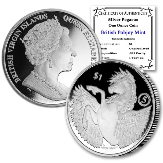 Brilliant Uncirculated 2022 Silver Pegasus Coin - Limited Edition $1 Seller BU
