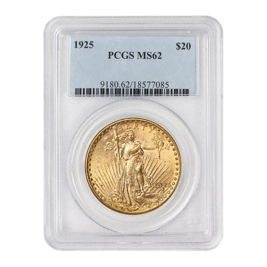 1925 American Gold Saint Gaudens Double Eagle MS-62 $20 MS62 PCGS