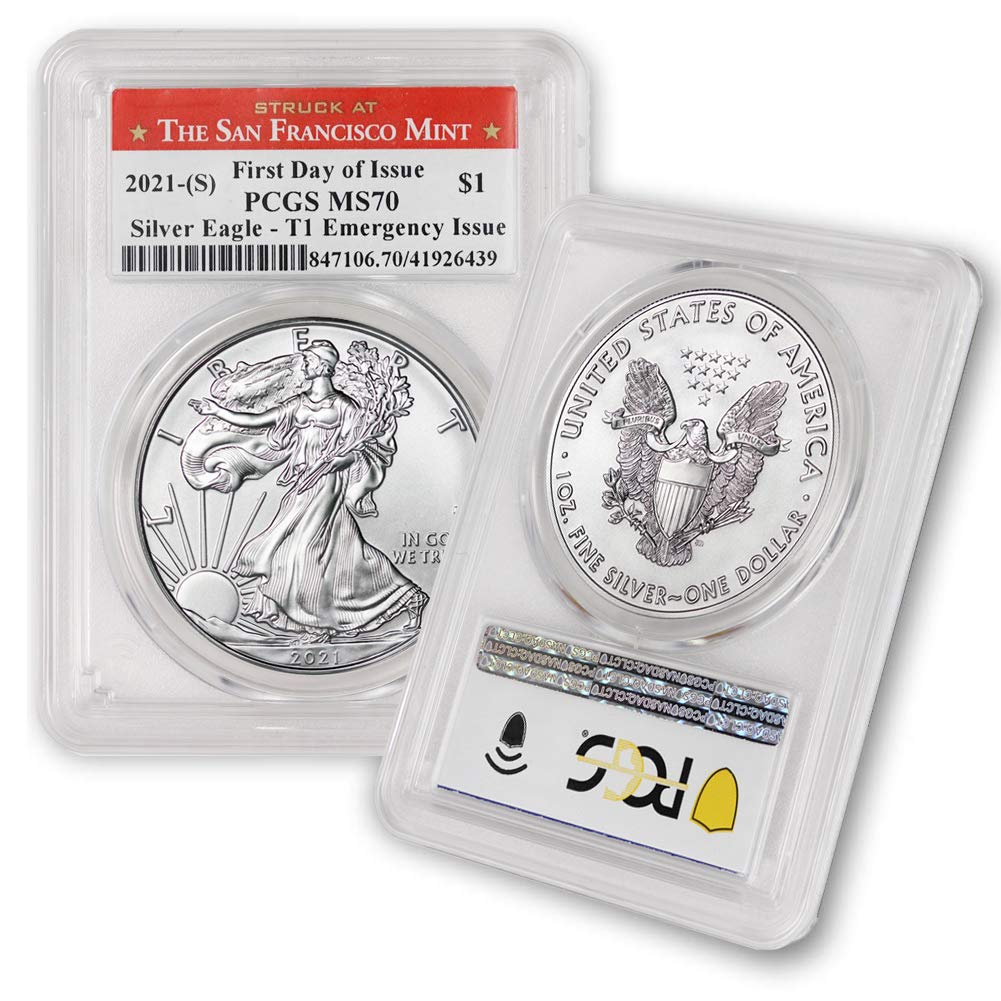 Rare 2021 (S) Silver Eagle MS-70 – First Day Issue, Type-1, San Francisco Mint!