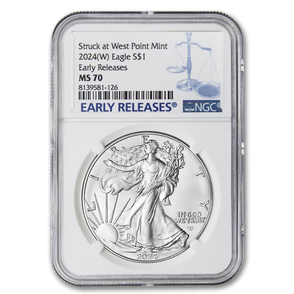 2024 (W) American Silver Eagle MS-70 – Early Releases, Perfect Condition!