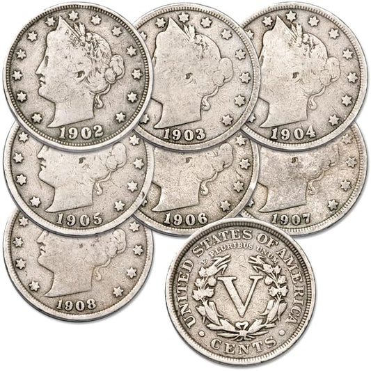 1902-1908 Consecutively Dated Liberty Head Nickel 7-Coin Set