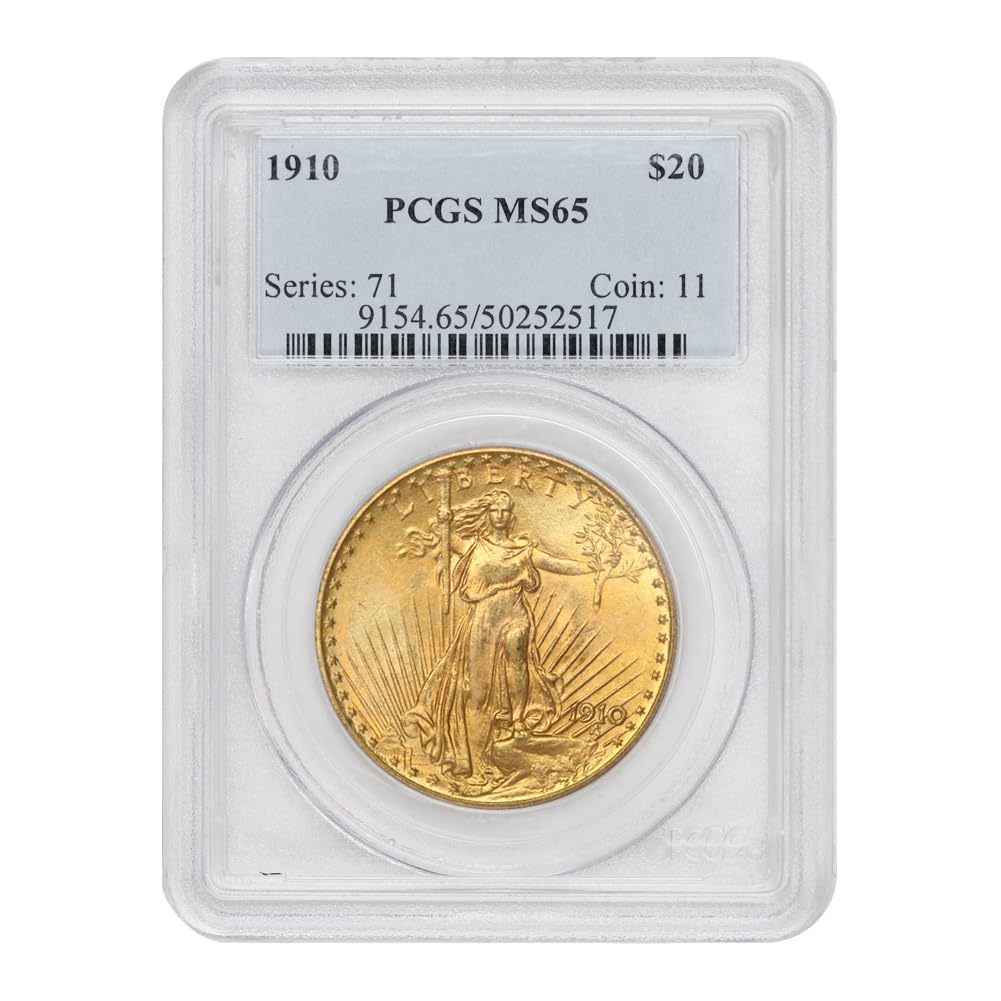 1910 American Gold Saint Gaudens Double Eagle MS-65 $20 MS65 PCGS