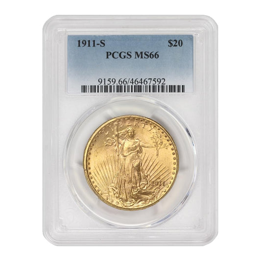 1911 S American Gold Saint Gaudens Double Eagle MS-66 $20 MS-66 PCGS