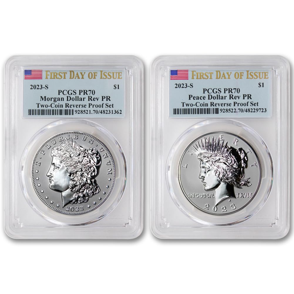 1884-O Morgan Silver Dollar & Peace Silver Dollar Reverse Proof Set