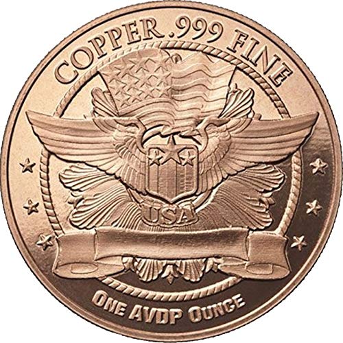 1 oz .999 Pure Copper Round/Challenge Coin (Buffalo Nickel Indian Head Design)