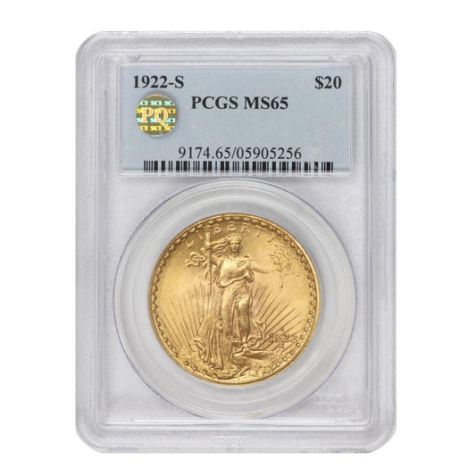 Collectible 1922-S Saint Gaudens Double Eagle MS-65 - PQ Approved