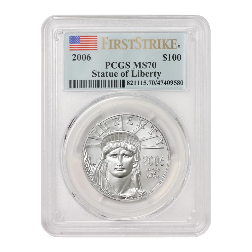 2006 1 oz American Platinum Eagle MS-70 First Strike Flag Label $100 MS70 PCGS