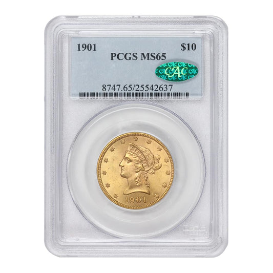 1901 American Gold Liberty Eagle MS-65 $10 MS65 PCGS/CAC