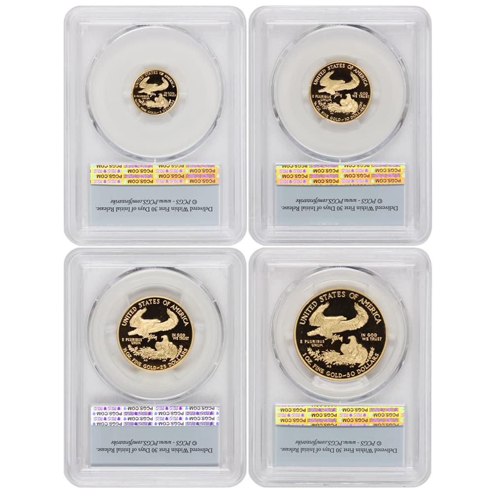 2008 W Set of 4 American Gold Eagles PR-70 Deep Cameo First Strike