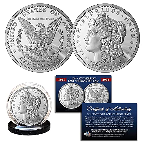 Exclusive 100th Anniversary Morgan Silver Dollar: Double Dated 1 OZ Medallion”