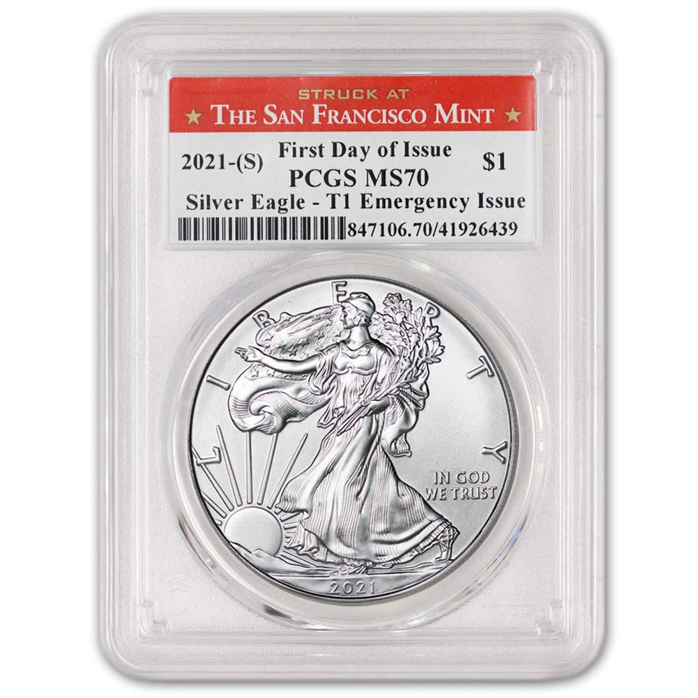 Rare 2021 (S) Silver Eagle MS-70 – First Day Issue, Type-1, San Francisco Mint!